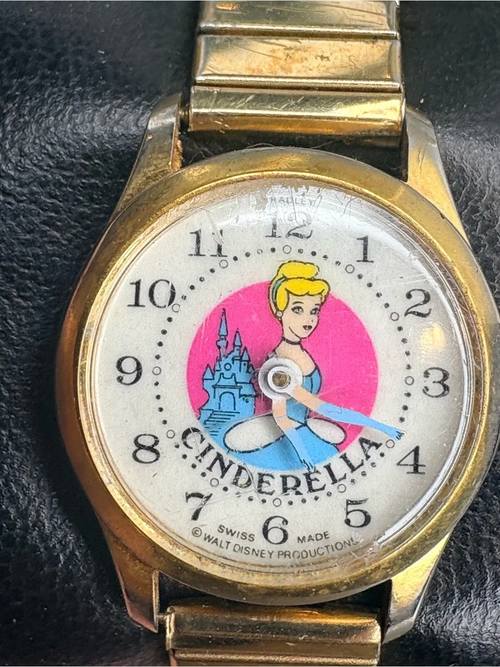 Vintage Disney Bradley Cinderella Womens Swiss Watch 196S Princess Needs Battery